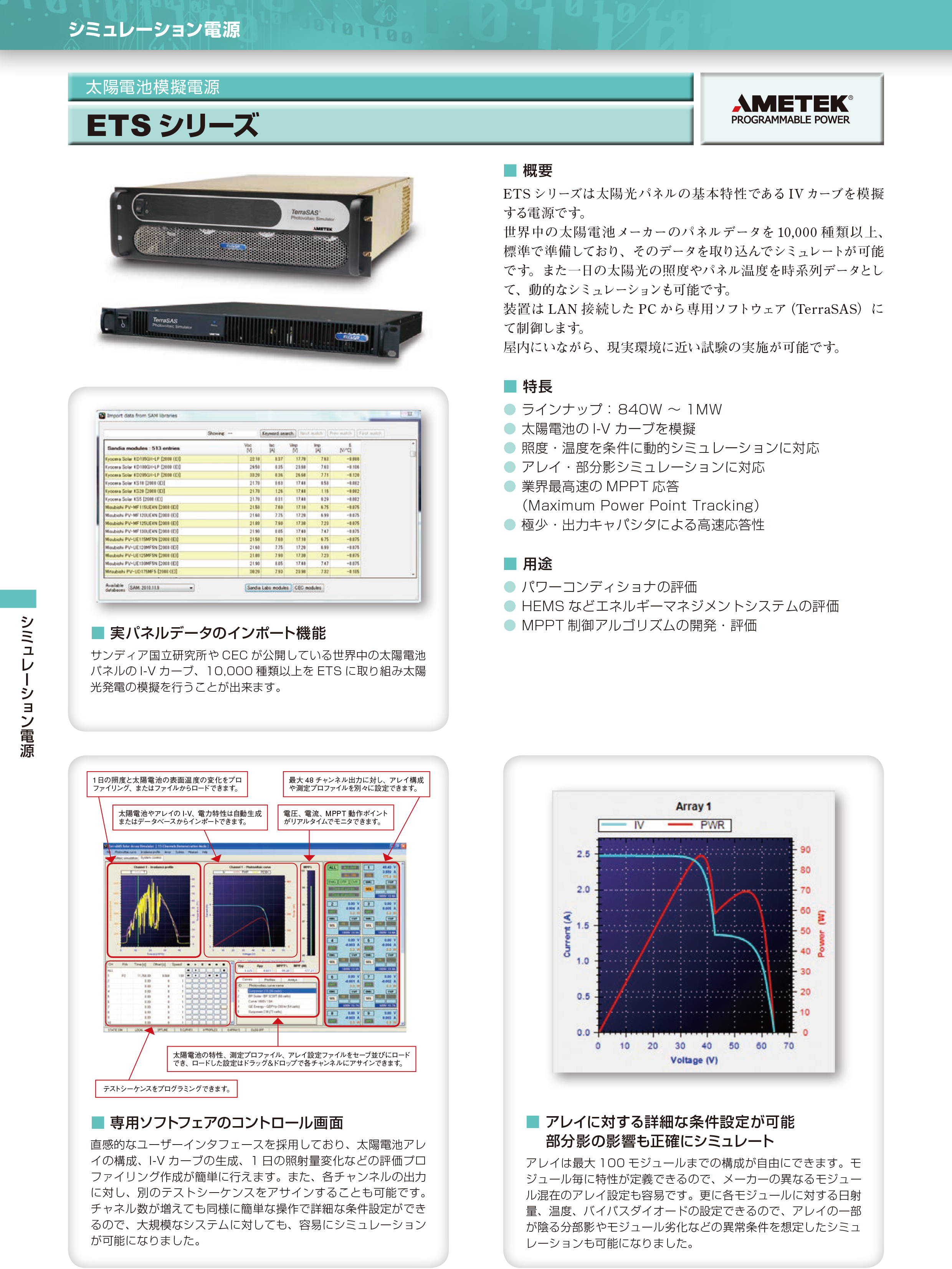 Terrasas パワーコンディショナー用太陽電池模擬電源 Etsシリーズ 株式会社東陽テクニカ 理化学計測部 公式オンラインストア 通販